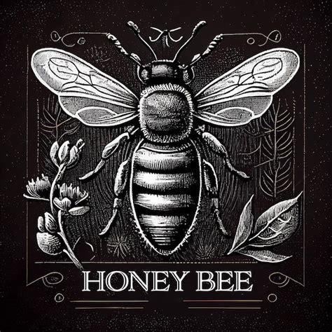 Premium AI Image | Honey bee Hand drawn engraving vintage style illustration Generative Ai