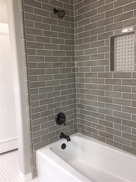 pewter tile with bullnose trim | Bathrooms remodel, Bathtub tile ...