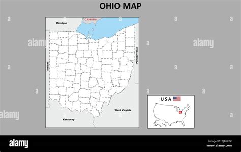 Ohio Map. District map of Ohio in District map of Ohio in color with ...