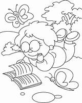 Reading coloring page  Download Free For Kids sketch template
