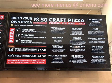 Menu at Rapid Fired Pizza pizzeria, Fremont