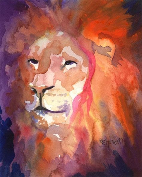 Lion Art Print of Original Watercolor Painting 11x14 Signed - Etsy