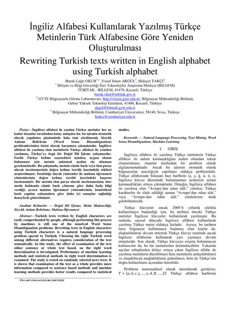 (PDF) Rewriting Turkish texts written in English alphabet using Turkish ...