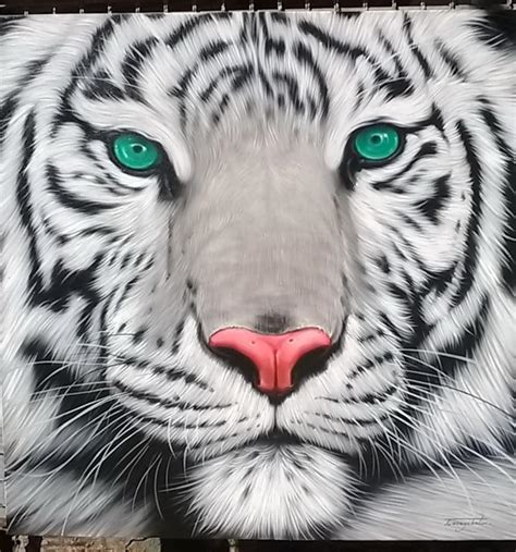 White Tiger Painting Art Work Painting Oil Painting on Canvas. - Etsy