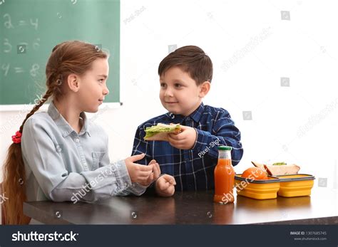 Little Boy Sharing His School Lunch Stock Photo 1307685745 | Shutterstock