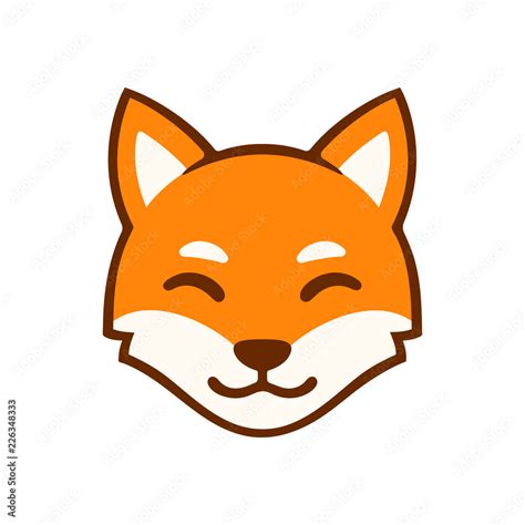 Cartoon fox face logo Stock Vector | Adobe Stock