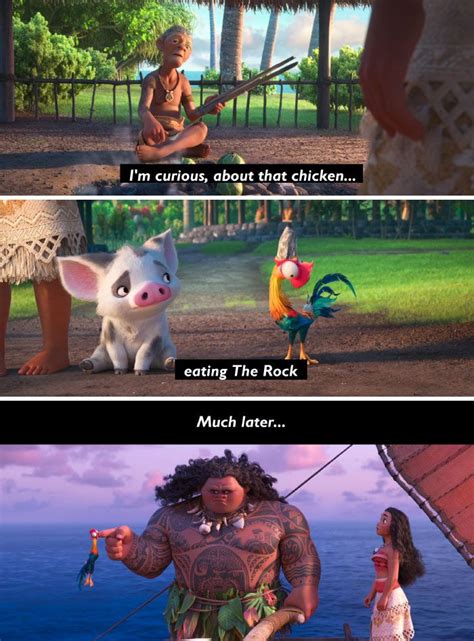 In Moana, A Villager Foreshadows The Chicken's Unsuccessful Attempt To ...