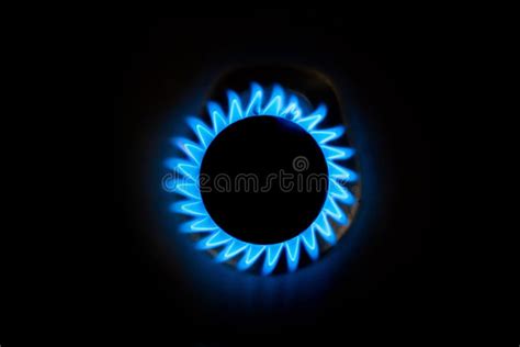 Natural Gas Burning a Blue Flames Stock Photo - Image of burn, dark ...