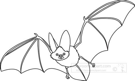 Free bat black outline clipart - Classroom Clipart