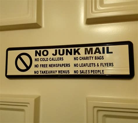 No Junk Mail Sticker Decal 2 X 20 Cm X 5 Cm Mail Box Wall Door | Etsy