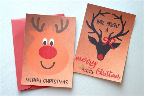 Printed Reindeer Cards + Envelopes | Set of 10 - Aesthetic Designs