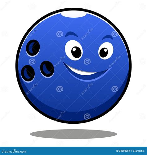 Happy Colourful Blue Cartoon Bowling Ball Royalty Free Stock Images - Image: 38500059