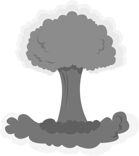 Nuclear mushroom cloud, illustration, vector on white background. 13682826 Vector Art at Vecteezy