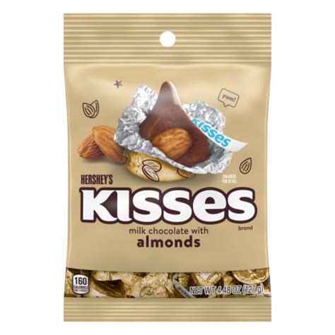 HERSHEY'S KISSES Milk Chocolate with Almonds Candy Bag, 4.48 oz - Fry’s Food Stores