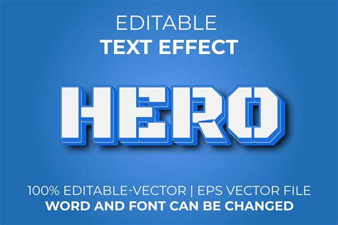 Hero text effect, easy to edit 9796456 Vector Art at Vecteezy