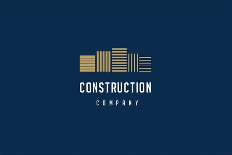 the construction company logo is shown on a dark blue background with ...