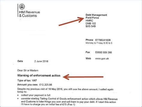 HMRC Enforcement Notice | Warning of Enforcement Action