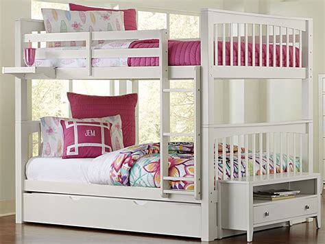 Pulse White Full Over Full Bunk Bed With Trundle from NE Kids | Coleman ...