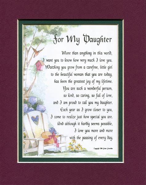 Daughter poem daughter print daughter verse gift for | Etsy