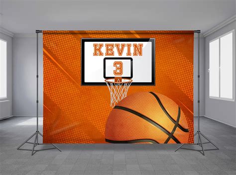 Basketball Hoop Birthday Backdrop Editable Background Sport | Etsy