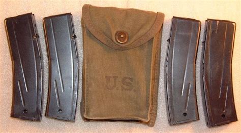 Four 30 rnd M1 M2 Carbine Magazines & Pouch