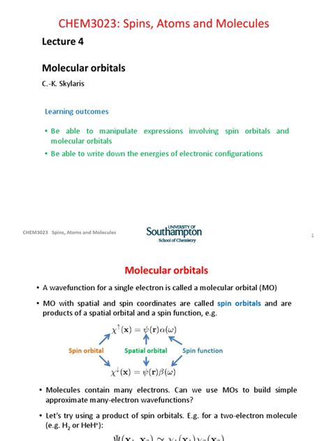 Slater Determinant Chemisttry | PDF | Molecular Orbital | Atomic Orbital