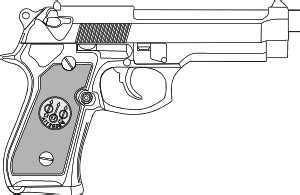 Pistol Outline clip art (118041) Free SVG Download / 4 Vector