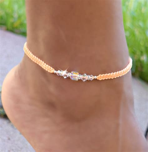 Swarovski Crystal Neon Anklet/Ankle Bracelet/Healing | Etsy in 2021 ...