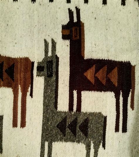 Vintage Peruvian Handmade Woven Llama Wool Wall Hanging Folk Art Tapestry | Wool wall hanging ...