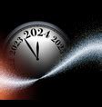 New year 2024 countdown clock over silver Vector Image