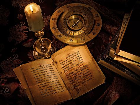 1920x1080px | free download | HD wallpaper: brown book, the inscription, books, candle, compass ...