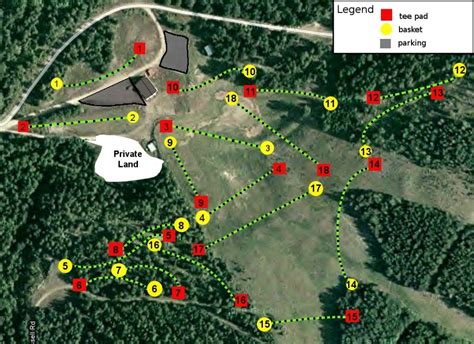 Disc Golf Course Map & Score Cards – Clearwater Ski Hill