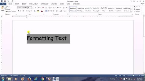 Formatting Text Basic - Microsoft Word - YouTube