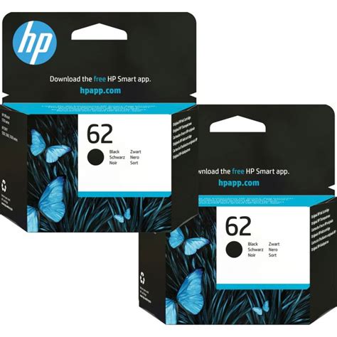 HP 62 Black Ink Cartridge Twin Pack