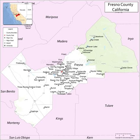 Map of Fresno County, California - Thong Thai Real