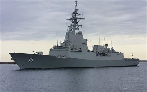 Download wallpapers HMAS Hobart, DDGH 39, lead ship, air warfare destroyers, warship, new ships ...