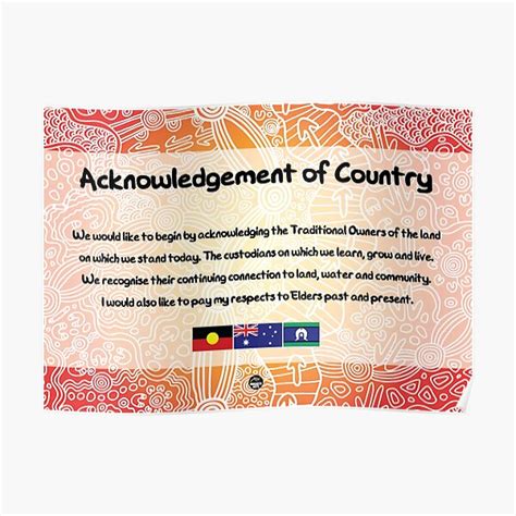 "Acknowledgement of Country - Authentic Aboriginal Art" Poster for Sale by HogarthArts | Redbubble