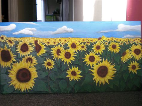 Sunflower Field Painting at PaintingValley.com | Explore collection of Sunflower Field Painting