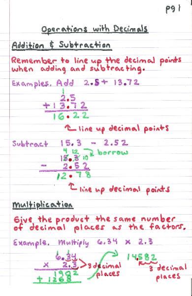 Operations with Decimals