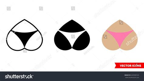 Buttocks Icon 3 Types Color Black Stock Vector (Royalty Free) 649300165 ...