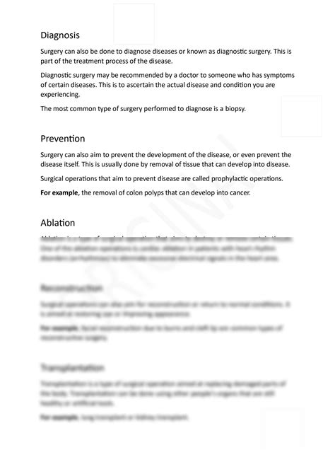 SOLUTION: Know the types of surgical operations and their benefits ...