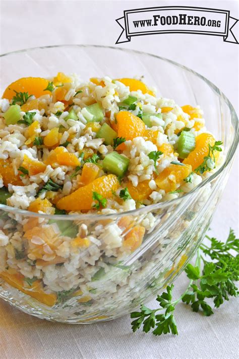 Orange Rice Salad | Cold rice salad recipes, Rice side dishes, Rice salad