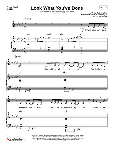 Look What You've Done Sheet Music PDF (Tasha Layton) - PraiseCharts