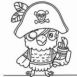 Pirate Parrot Coloring Page · Creative Fabrica sketch template