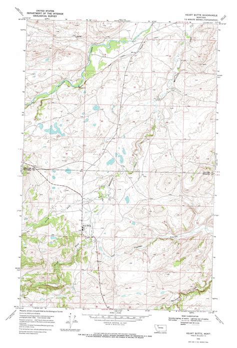 Heart Butte topographic map, MT - USGS Topo Quad 48112c7