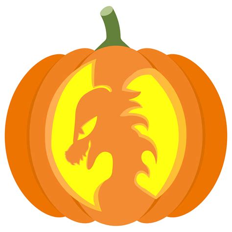 Cute Dragon Pumpkin Stencil | Free Printable Papercraft Templates