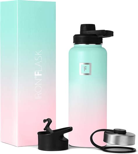 IRON °FLASK Sports Water Bottle, Kids, 3 Lids (Spout Lid), Vacuum Insulated Stainless Steel, Hot ...