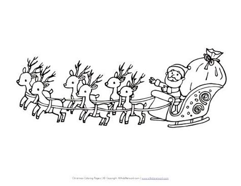 Santa Sleigh Coloring Page