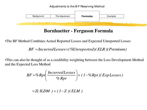 PPT - Adjustments to the B-F Reserving Method 1999 Casualty Loss Reserve Seminar PowerPoint ...