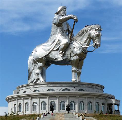 The Genghis Khan Equestrian Statue, part of the Genghis Khan Statue Complex is a 40 metre (131 ...